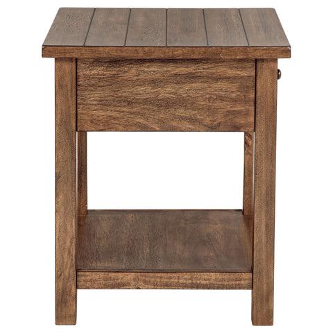 Birdie 1-drawer Wood End Table with Shelf Distressed BrownDistressed Brown