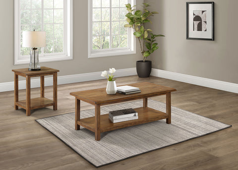 Alcott 2-piece Coffee and End Table Set Distressed Brown