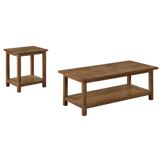 Alcott 2-piece Coffee and End Table Set Distressed Brown