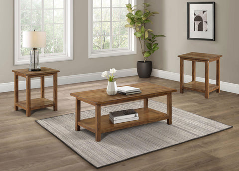 Alcott 3-piece Coffee and End Table Set Distressed Brown