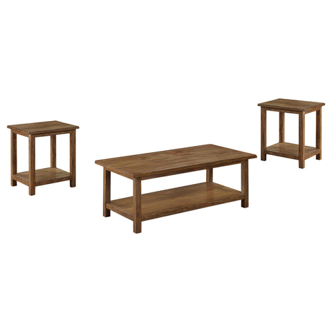 Alcott 3-piece Coffee and End Table Set Distressed Brown