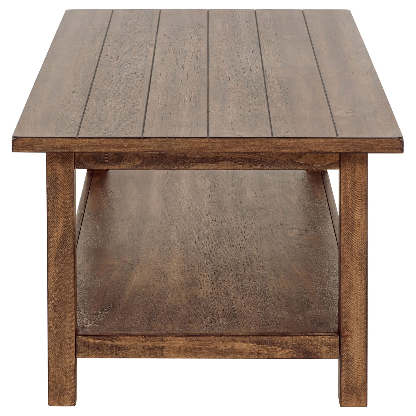 birdie wood coffee table with shelf distressed browndistressed brown