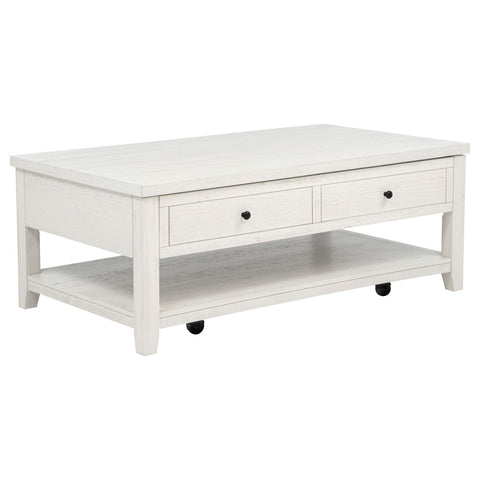 Scarlett 48-inch Mobile Lift Top Coffee Table Distressed White