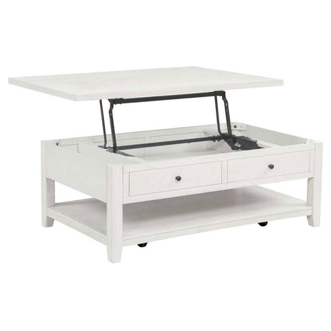 Scarlett 48-inch Mobile Lift Top Coffee Table Distressed White