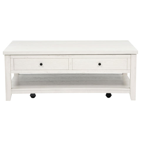 Scarlett 48-inch Mobile Lift Top Coffee Table Distressed White