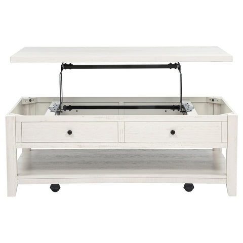 Scarlett 48-inch Mobile Lift Top Coffee Table Distressed White