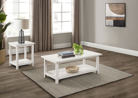 Alcott 2-piece Coffee and End Table Set Distressed White