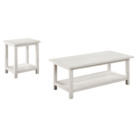 Alcott 2-piece Coffee and End Table Set Distressed White