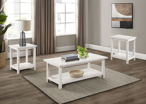 Alcott 3-piece Coffee and End Table Set Distressed White