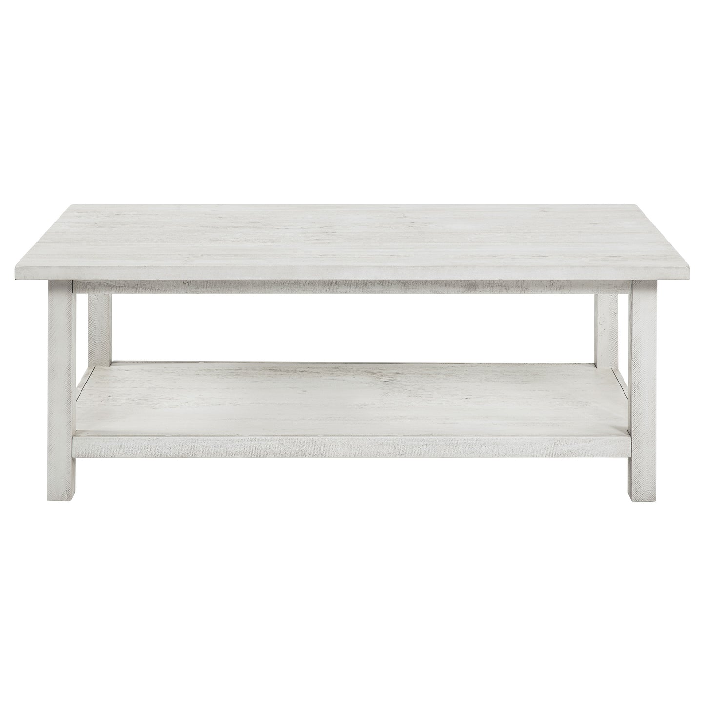 birdie wood coffee table with shelf whitedistressed white