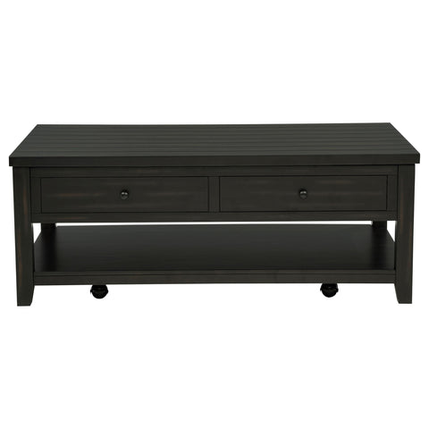 Scarlett 48-inch Mobile Lift Top Coffee Table Distressed Java
