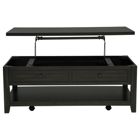 Scarlett 48-inch Mobile Lift Top Coffee Table Distressed Java