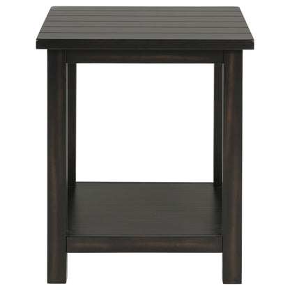 Birdie Wood End Table with Shelf JavaDistressed Java