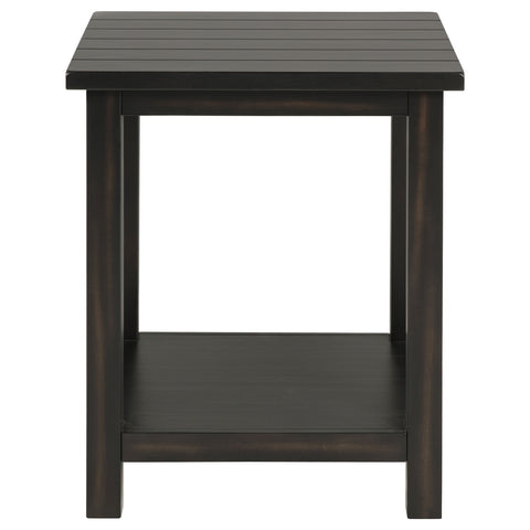 Birdie Wood End Table with Shelf JavaDistressed Java
