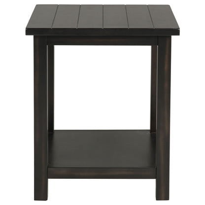 Birdie Wood End Table with Shelf JavaDistressed Java