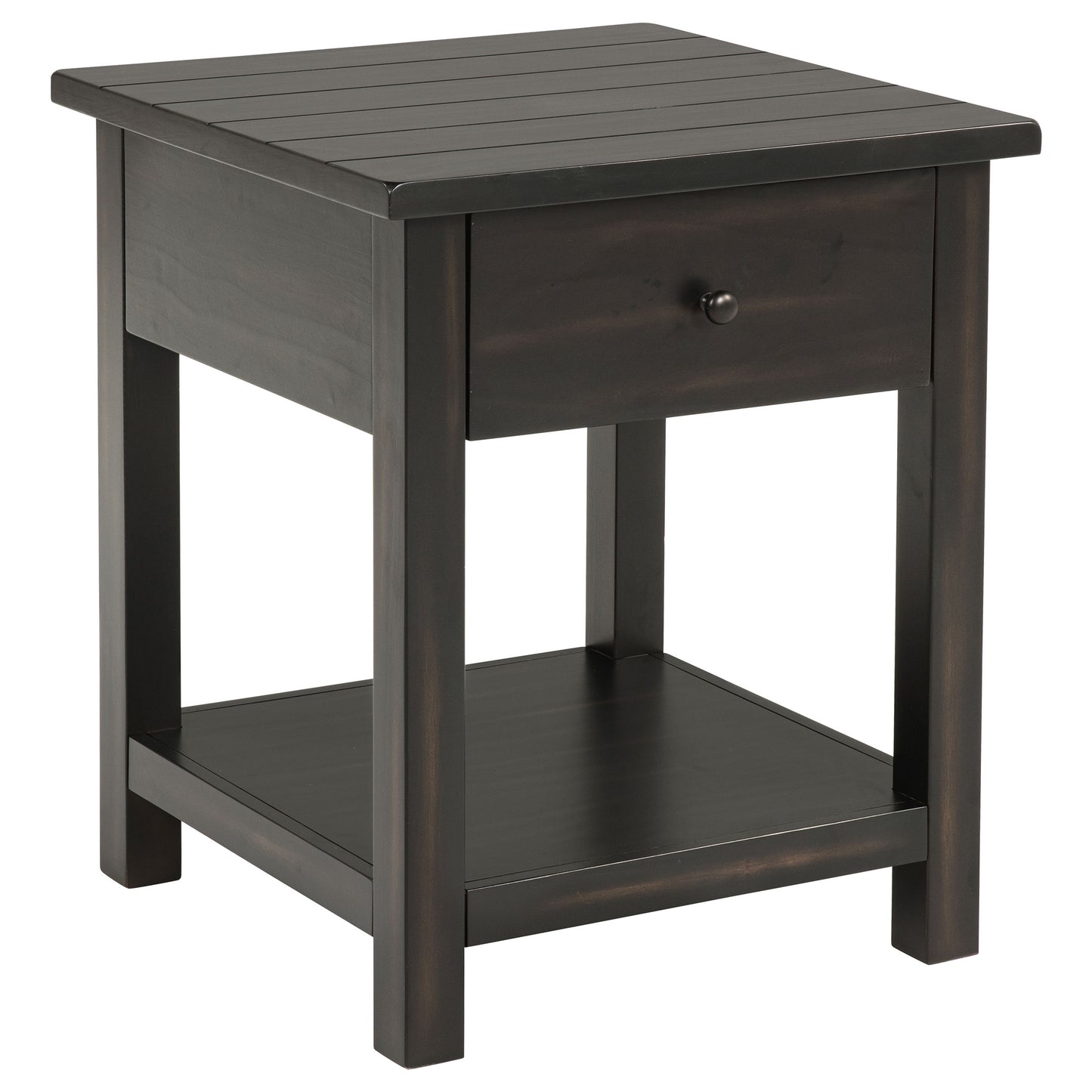 birdie 1-drawer wood end table with shelf javadistressed java