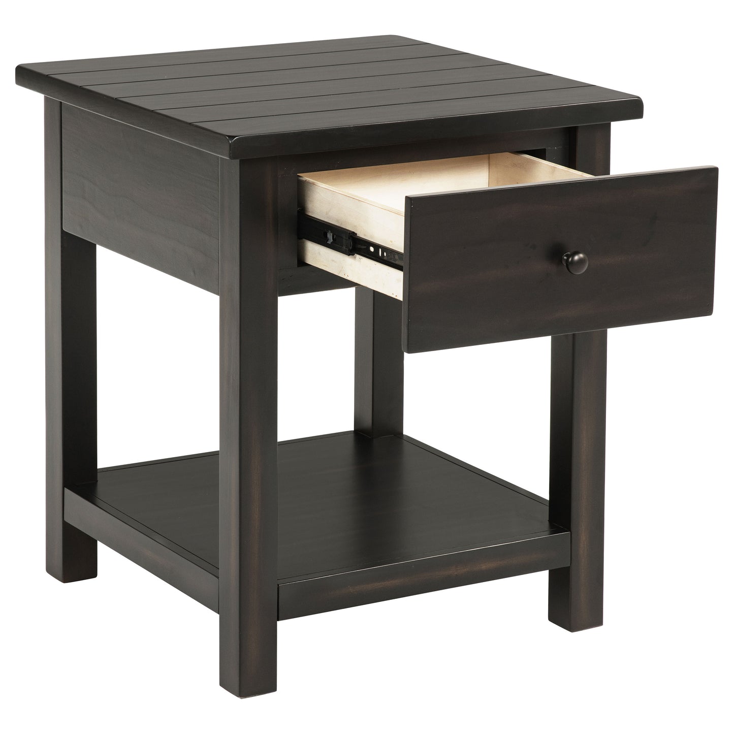 birdie 1-drawer wood end table with shelf javadistressed java