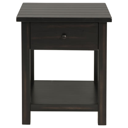 Birdie 1-drawer Wood End Table with Shelf JavaDistressed Java