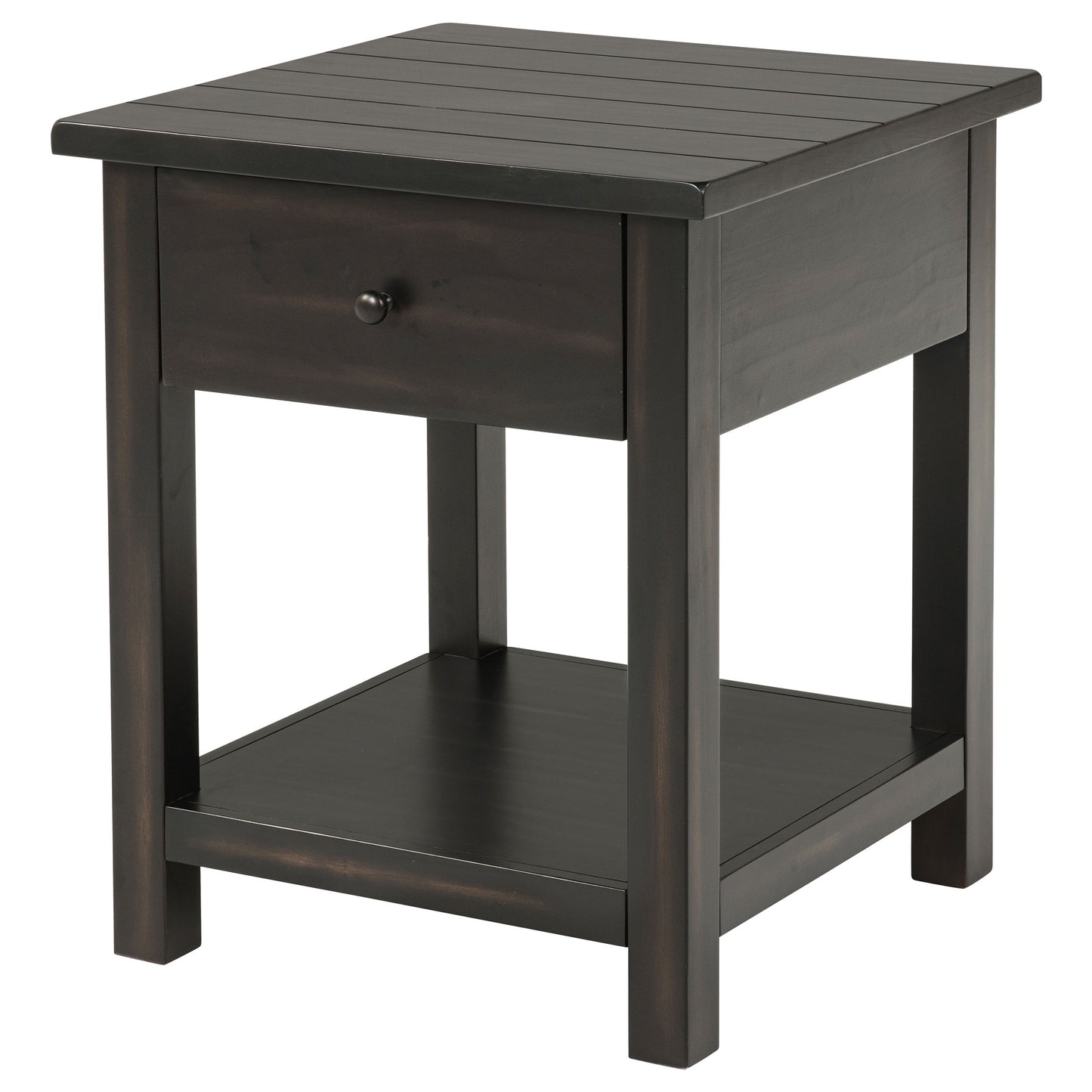 birdie 1-drawer wood end table with shelf javadistressed java