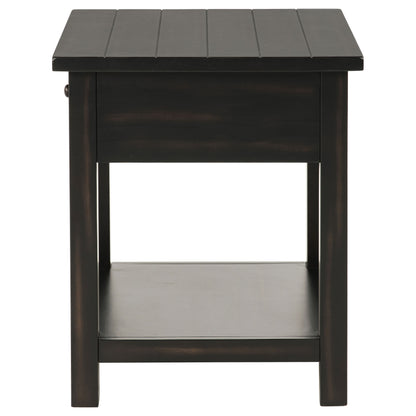 Birdie 1-drawer Wood End Table with Shelf JavaDistressed Java