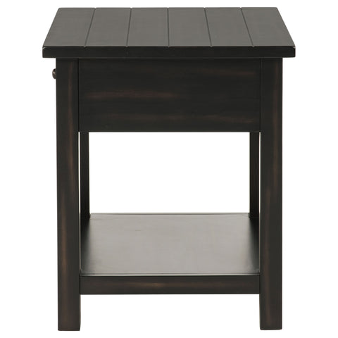 Birdie 1-drawer Wood End Table with Shelf JavaDistressed Java