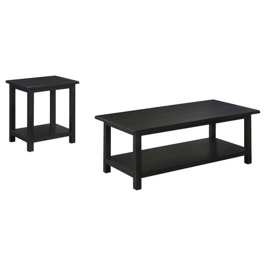 Alcott 2-piece Coffee and End Table Set Distressed Java