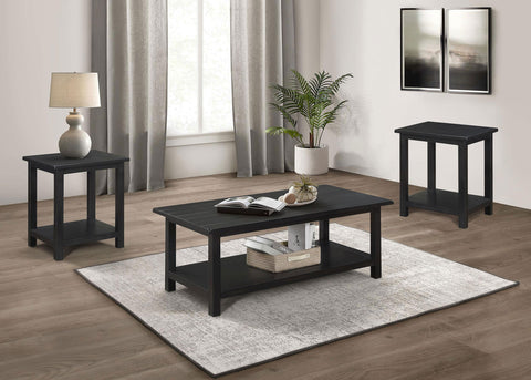 Alcott 3-piece Coffee and End Table Set Distressed Java