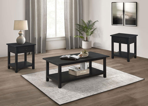 Alcott 3-piece Coffee and 1-drawer End Table Set Java