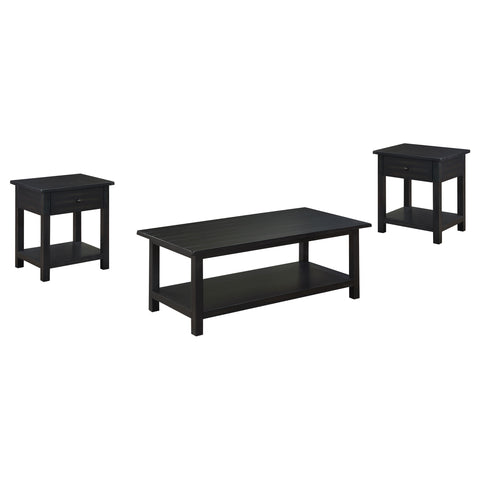 Alcott 3-piece Coffee and 1-drawer End Table Set Java