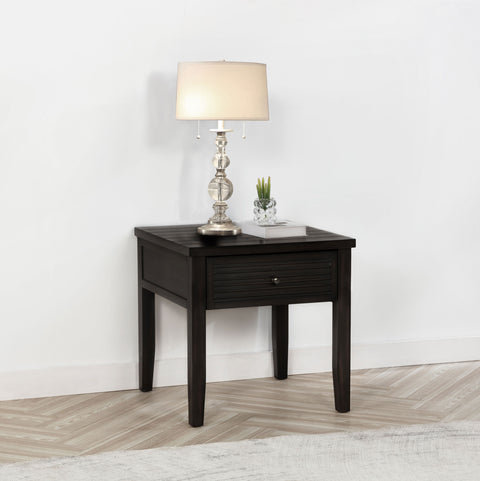 Amore 1-drawer Square End Table Distressed JavaDistressed Java