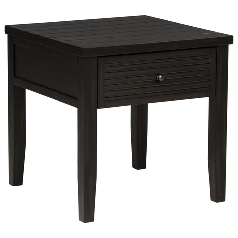 Amore 1-drawer Square End Table Distressed JavaDistressed Java