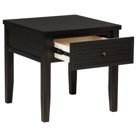 Amore 1-drawer Square End Table Distressed JavaDistressed Java