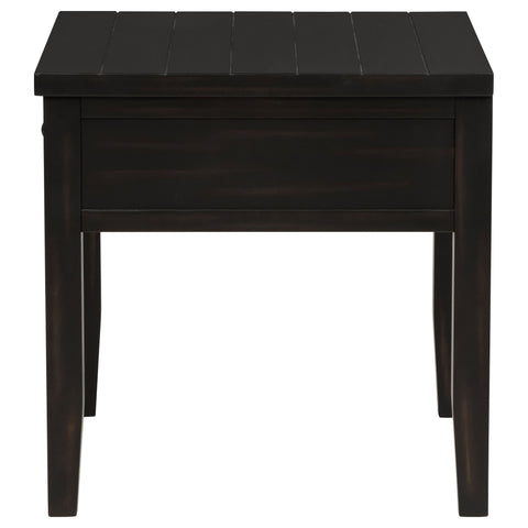 Amore 1-drawer Square End Table Distressed JavaDistressed Java