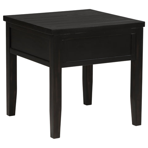 Amore 1-drawer Square End Table Distressed JavaDistressed Java