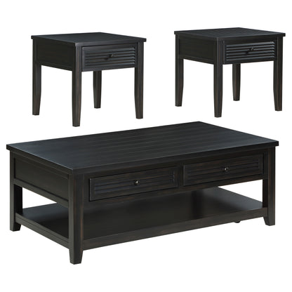 Caballo 3-piece Coffee and End Table Set Distressed Java