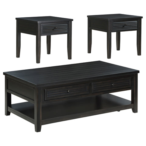 Caballo 3-piece Coffee and End Table Set Distressed Java