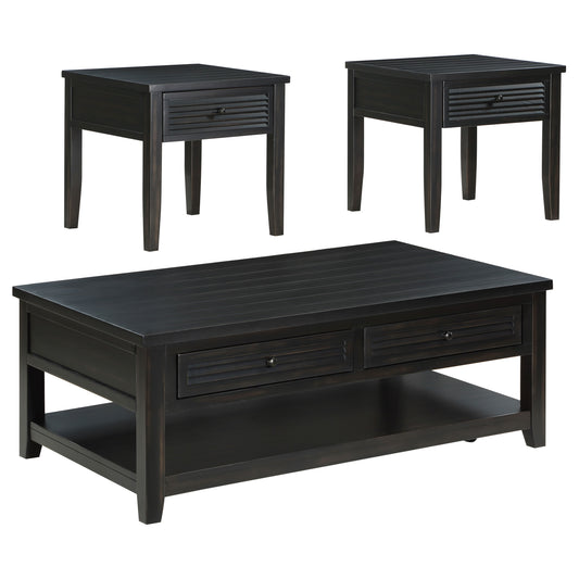 Caballo 3-piece Coffee and End Table Set Distressed Java