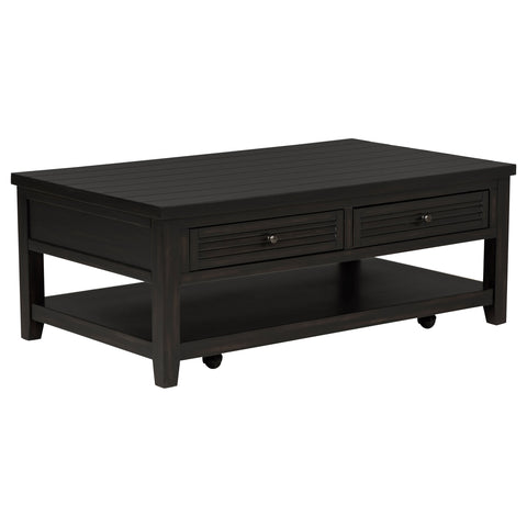 Amore 2-drawer Rectangular Coffee Table Distressed JavaDistressed Java