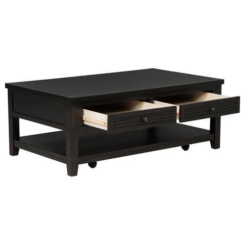 Amore 2-drawer Rectangular Coffee Table Distressed JavaDistressed Java