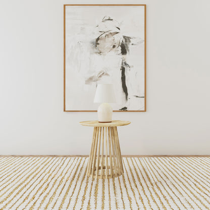 Foyet Round Solid Wood End Side Table Natural Mango