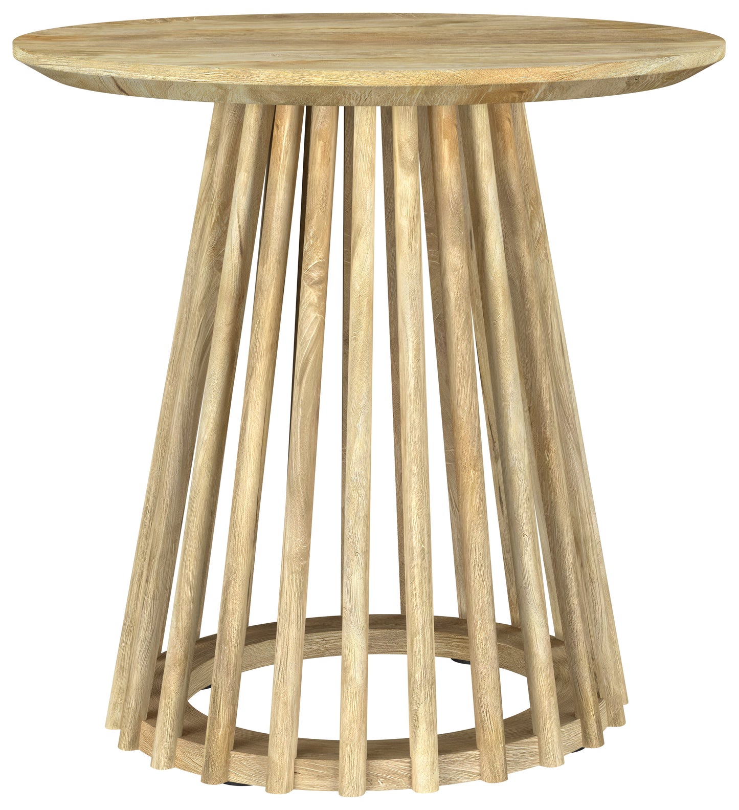 foyet round solid wood end side table natural mango