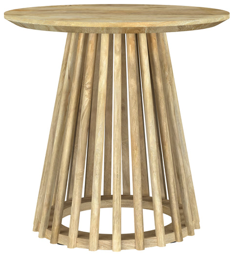 Foyet Round Solid Wood End Side Table Natural Mango