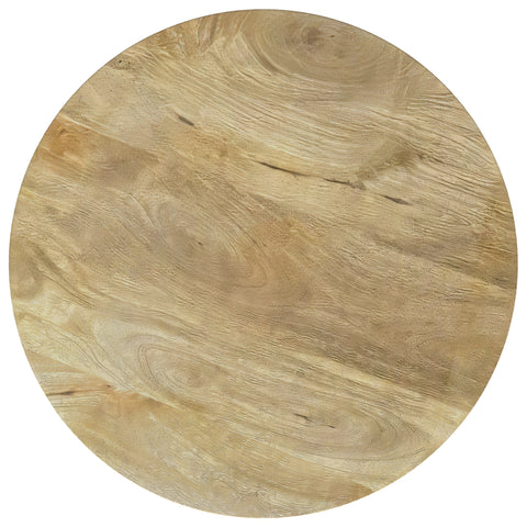 Foyet Round Solid Wood End Side Table Natural Mango