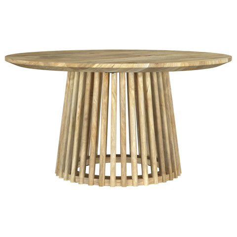 Foyet 3-piece Round Coffee and End Table Set Natural Mango