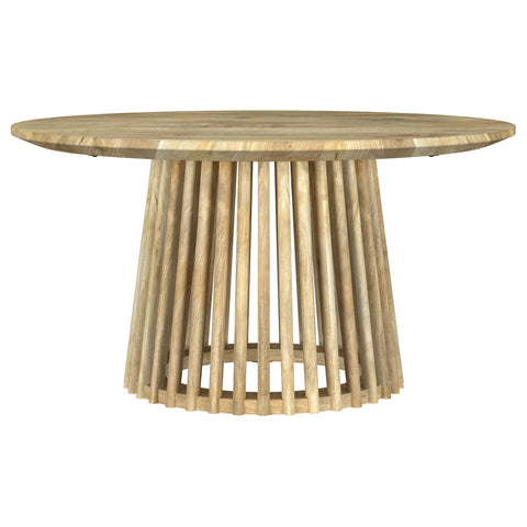 Foyet 3-piece Round Coffee and End Table Set Natural Mango