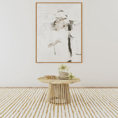 Foyet Round Solid Wood Cocktail Coffee Table Natural Mango