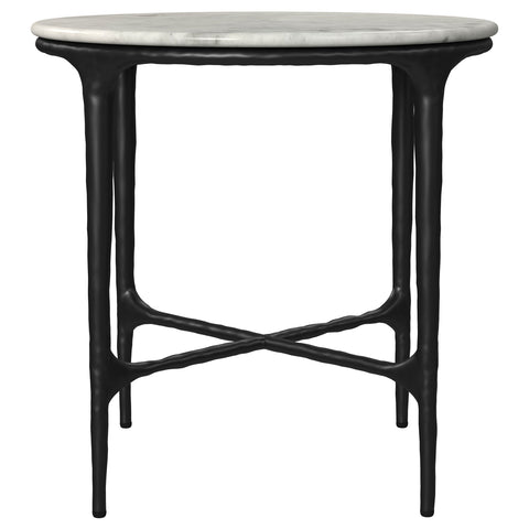 Dominick 2-piece Round Marble Coffee and End Table Set White