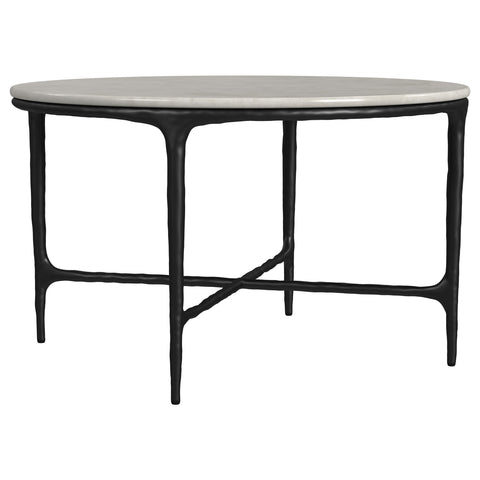 Dominick 2-piece Round Marble Coffee and End Table Set White