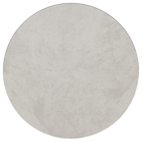 Dominick Round Genuine Marble Top Metal Coffee Table White