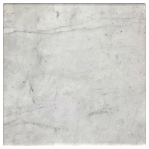Cabot Square Genuine Marble Top Metal End Table White